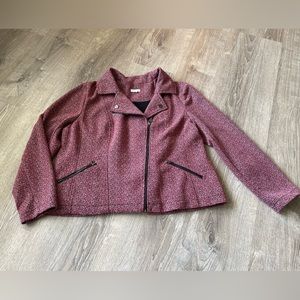 Westport 1X Womens Pink & Black Moro Bomber Jacket